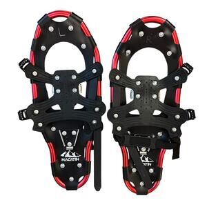 Nacatin Red Snowshoes All Terrain Heel Lift Lightweight Aluminum Alloy with Case